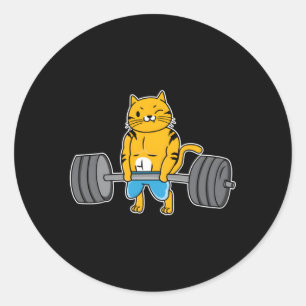 Cat Deadlift Power Hebe Weightlifter Cat Runder Aufkleber