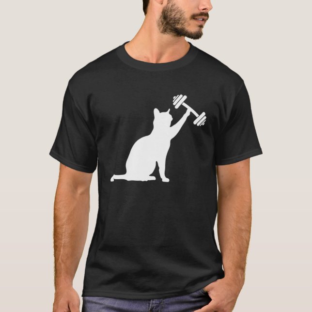 Cat deadlift weightlifting cat powerlifting kitty  T-Shirt (Vorderseite)