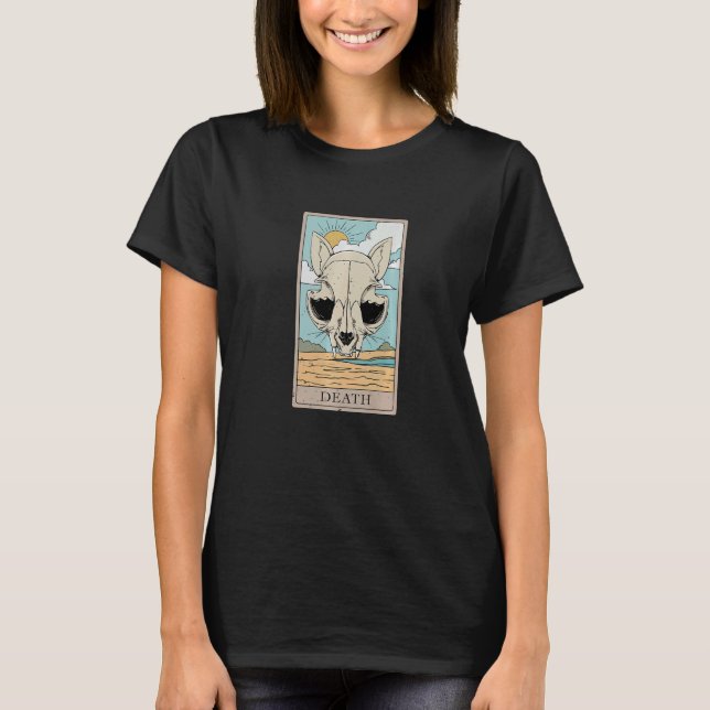 Cat Death Tarot Card für einen Tarot Card Reader T-Shirt (Vorderseite)