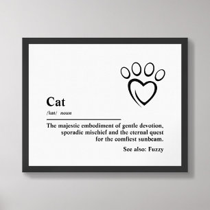 Cat Definition Wall Art Typografy Poster