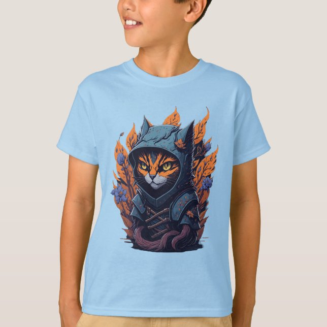 Cat Design Kid's T - Shirt. T-Shirt (Vorderseite)
