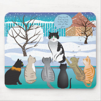 Cat Design Mouse Pad (Aqua) Mousepad