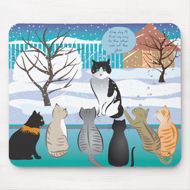Cat Design Mouse Pad (Aqua) Mousepad (Vorne)
