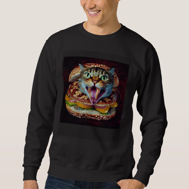 Cat Dinosaur Hamburger Sweatshirt (Vorderseite)