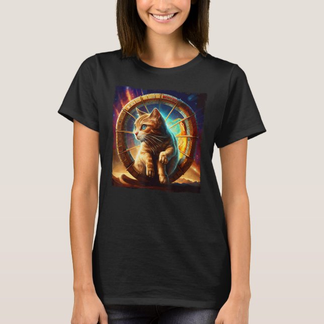 Cat Dinosaur Space T-Shirt (Vorderseite)