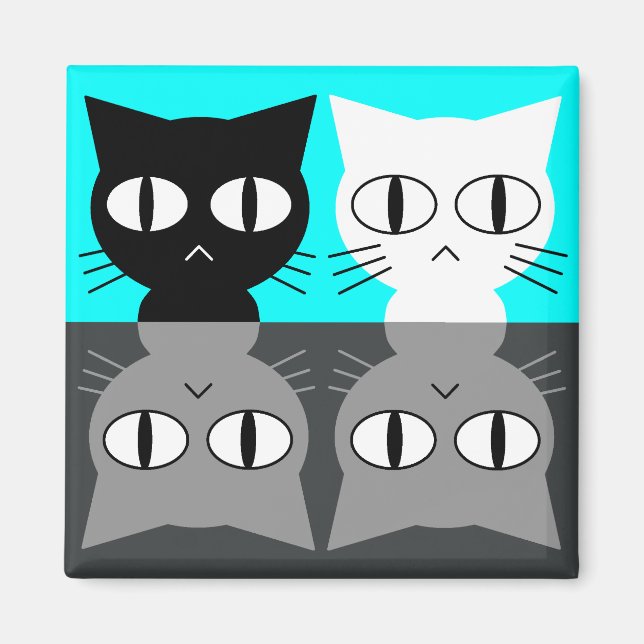 cat dirty clean dishwasher magnet (Vorne)