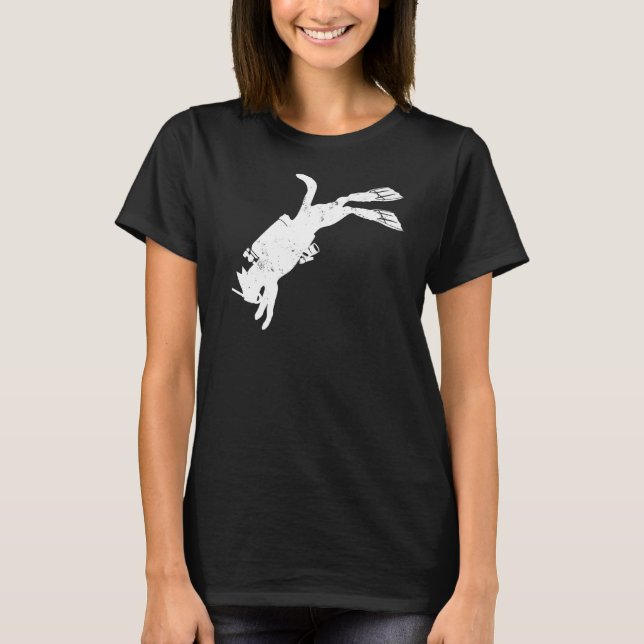 Cat Diver Scuba Diving Instructor T-Shirt (Vorderseite)