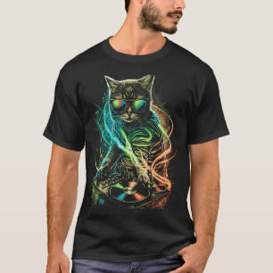 Cat Dj Kopfhörer Kitten House Music Kitty T-Shirt