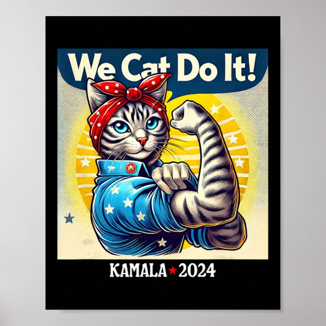 Cat Do it Kamala Harris Supporter Childless Cat La Poster (Vorne)