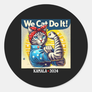 Cat Do it Kamala Harris Supporter Childless Cat La Runder Aufkleber
