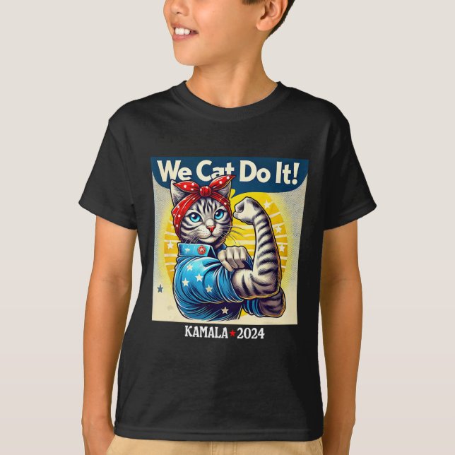 Cat Do it Kamala Harris Supporter Childless Cat La T-Shirt (Vorderseite)
