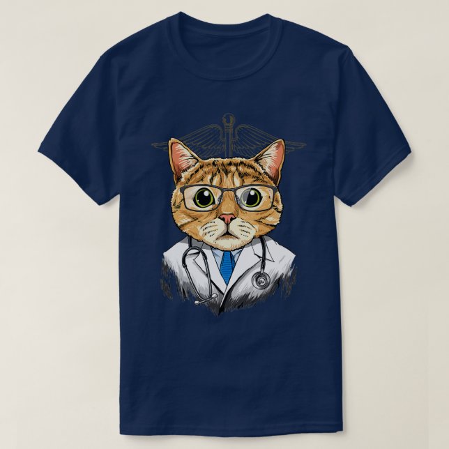 Cat Doctor Vet Veterinary Animal Lover T-Shirt (Design vorne)