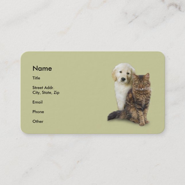 Cat & Dog Business Card Visitenkarte (Vorderseite)