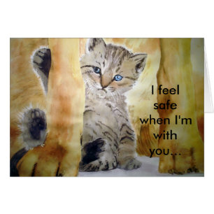 Cat Dog Card zum Schutz der Katze Fine Art Malerei