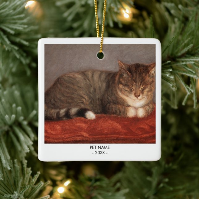 Cat Dog Foto Pet Memorial Geschenk Weihnachten Keramikornament (Baum)