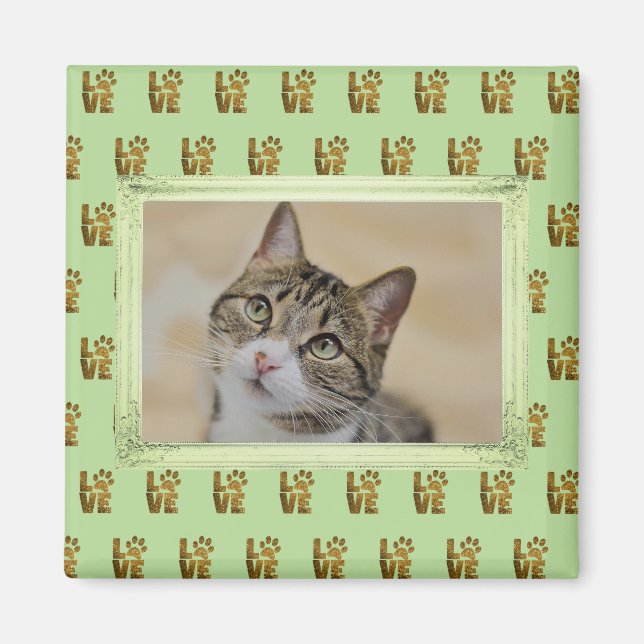 Cat Dog Liebe Pad Print Pet Foto Magnet (Vorne)