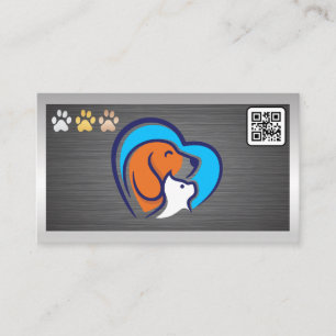 Cat Dog Logopaare   QR Code Visitenkarte