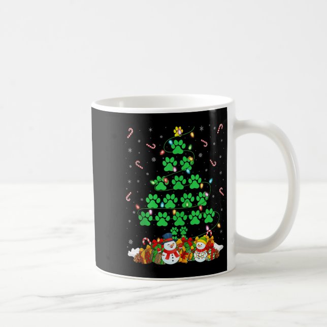 Cat Dog Paw Christmas Tree Lights Puppy Dog Cat Lo Kaffeetasse (Rechts)