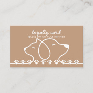 Cat Dog Paws Punch Discount Loyalty Navy Visitenkarte