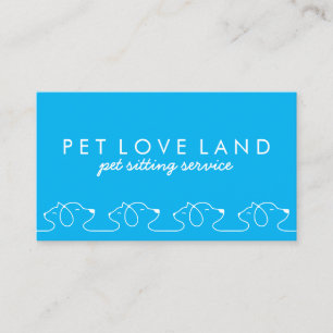 Cat Dog Pet Logo blau Visitenkarte