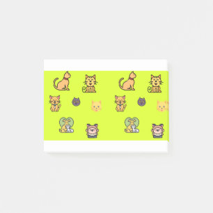 Cat Dog Pets Paws Fur Pattern Young Fluffy Post-it Klebezettel