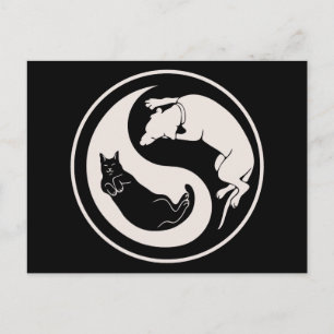 Cat-Dog Yin-Yang Postkarte