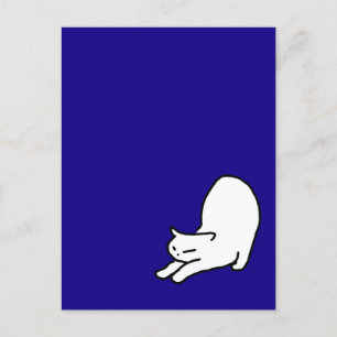 Cat Doodle auf blau abstreichen Postkarte