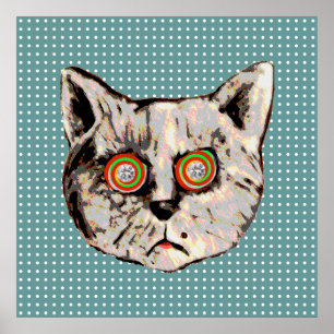 CAT, DOTS and EYES OF DIAMONDS Poster