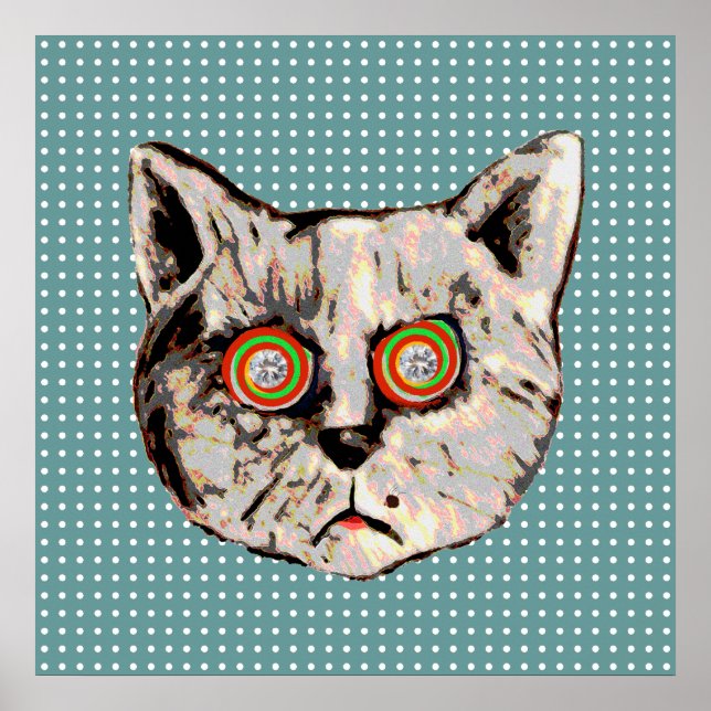 CAT, DOTS and EYES OF DIAMONDS Poster (Vorne)