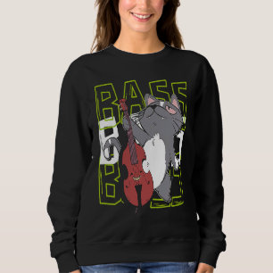 Cat Double Bass Player Jazz Musician Contrabass Sweatshirt