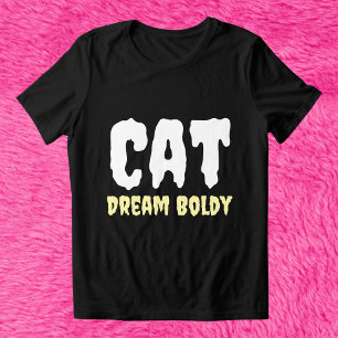 Cat Dream Bolly Funny Retro Personalisiert Black Tri-Blend Shirt