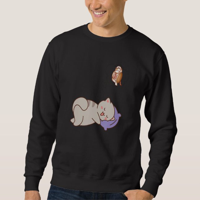 Cat Dreaming Sleeping   Sweatshirt (Vorderseite)