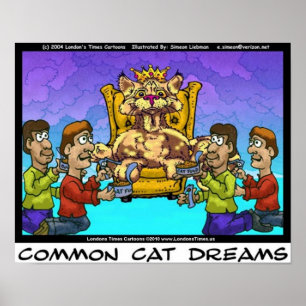 Cat Dreams Funny Collectious Art Poster