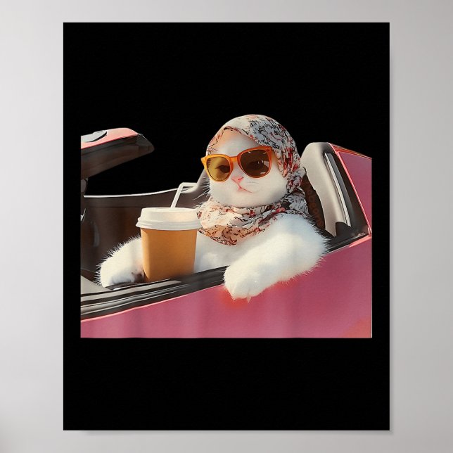 Cat Driving Meme Rage Is Consuming Me Silly Humor  Poster (Vorne)