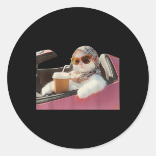Cat Driving Meme Rage konsumiert mich Albernen Spa Runder Aufkleber