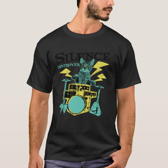 Cat Drum T-Shirt (Vorderseite)