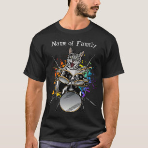 Cat Drummer Playing Drums Men T - Shirt