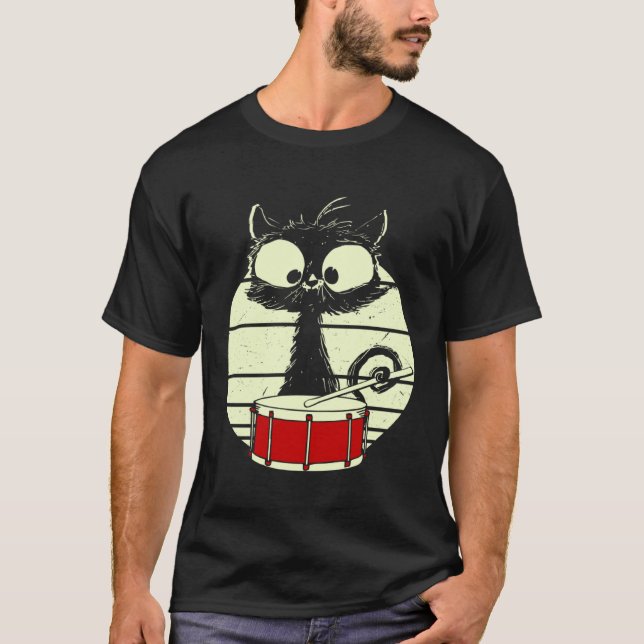 Cat Drums Drummer Cat T-Shirt (Vorderseite)