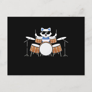 Cat Drums Postkarte