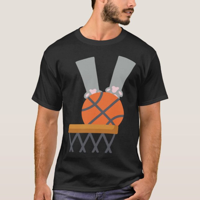 Cat Dunk cat dunking a basketball paws net T-Shirt (Vorderseite)