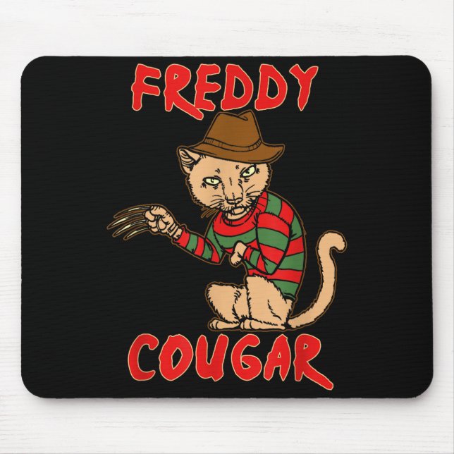 Cat _ Dy Cougar -funny Halloween For Men Women Kid Mousepad (Vorne)