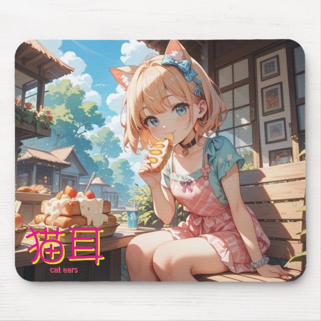cat ears girl mousepad (Vorne)
