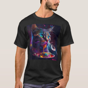 Cat Eat Colorful T-Shirt