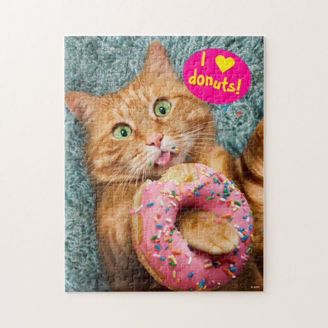Cat Eating Donut Puzzle (Vertikal)