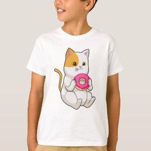Cat Eating Donut T-Shirt