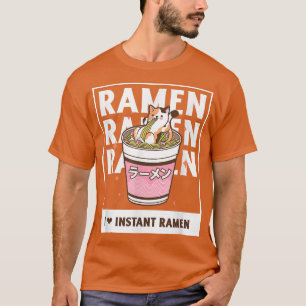 Cat Eating Japanisch Ramen Noodles Anime Kawaii 15 T-Shirt