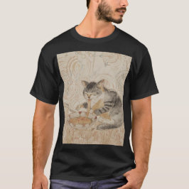 Cat eating Noodles T-Shirt