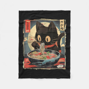 Cat Eating Ramen Noodle Funny Japanisch Kawaii Ani Fleecedecke