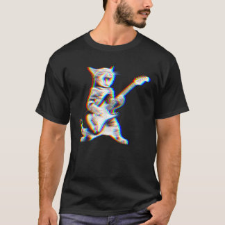 Cat EDM Rock Music Funny Gips für Katze Lover Men  T-Shirt