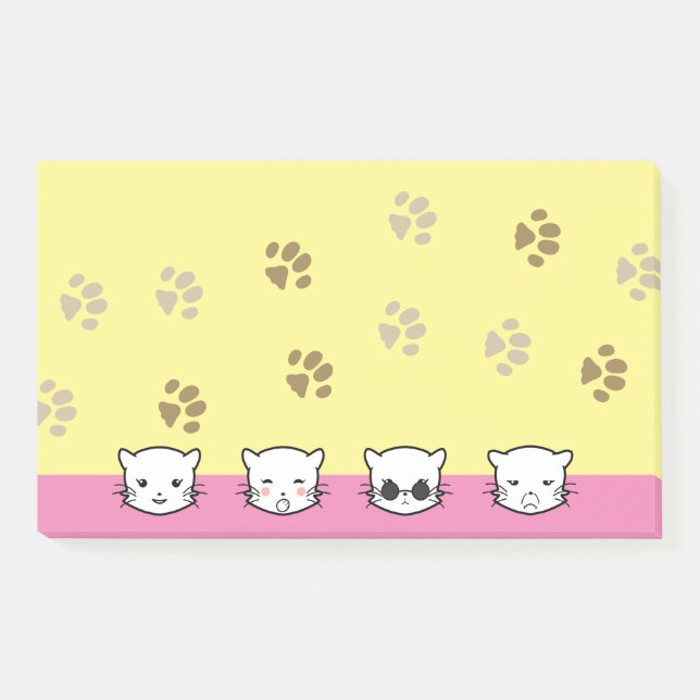 Cat Emoji Art 1 Post-it Klebezettel (Vorderseite)